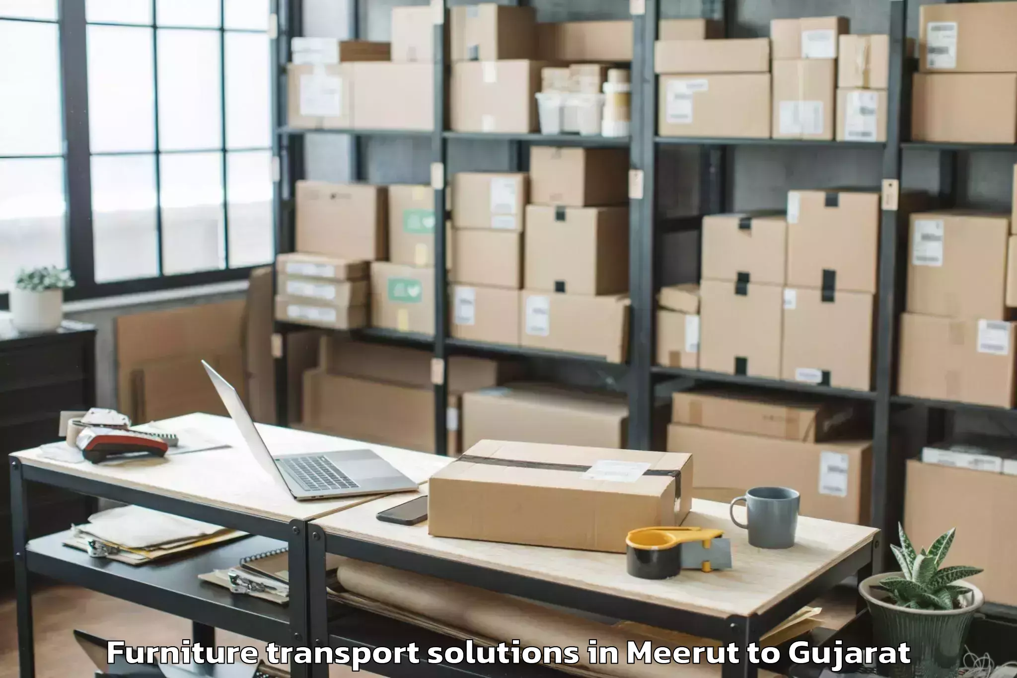 Expert Meerut to Dahej Furniture Transport Solutions